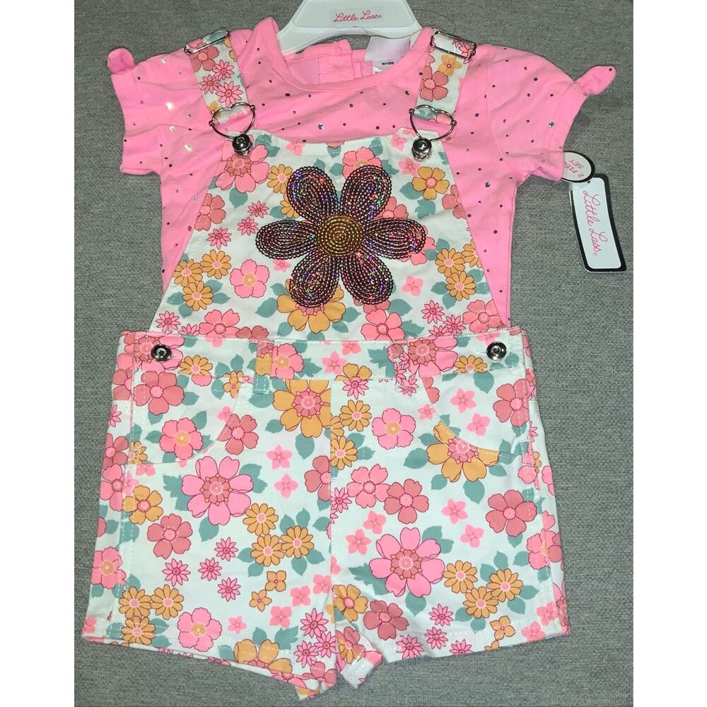 Little lass overall short outfit size 5